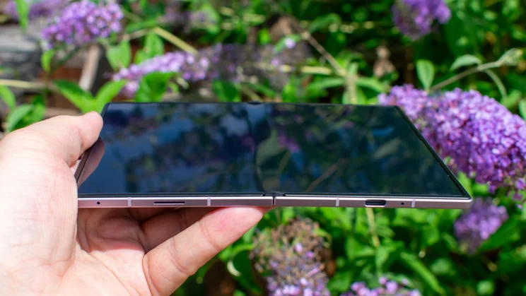 Samsung Galaxy Z Fold 8 unfolded, angled view