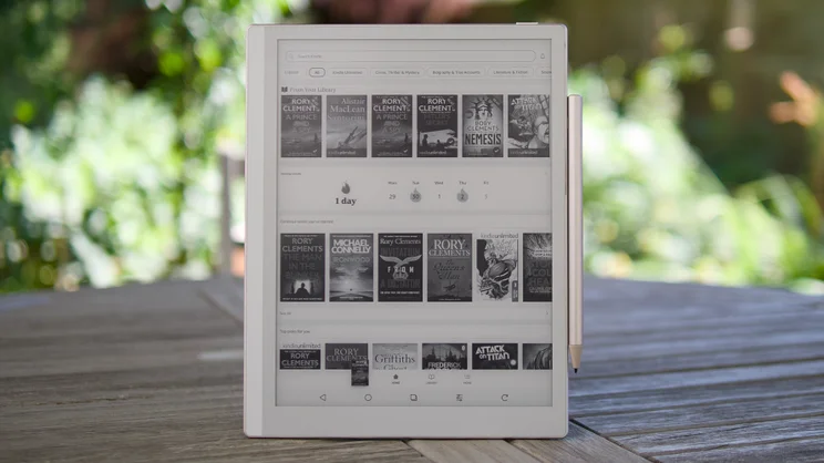 The Boox Go 10.3 (Gen II) Lumi showing the Kindle app onscreen