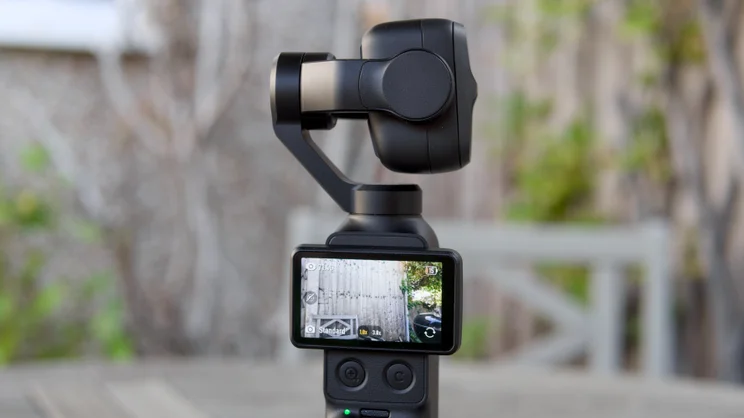 The DJI OSMO Pocket 4P pictured from the side