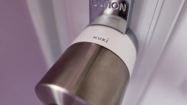 The Ultion Nuki smart lock pictured from above