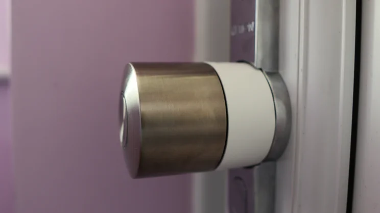 The Ultion Nuki smart lock, pictured from the side