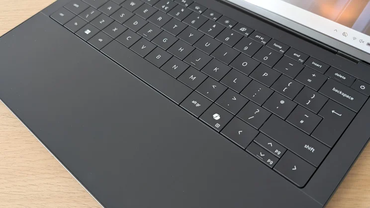 Close-up of the keyboard on the new Dell XPS 14 laptop