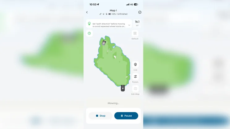 A screengrab of the Eufy C15's app