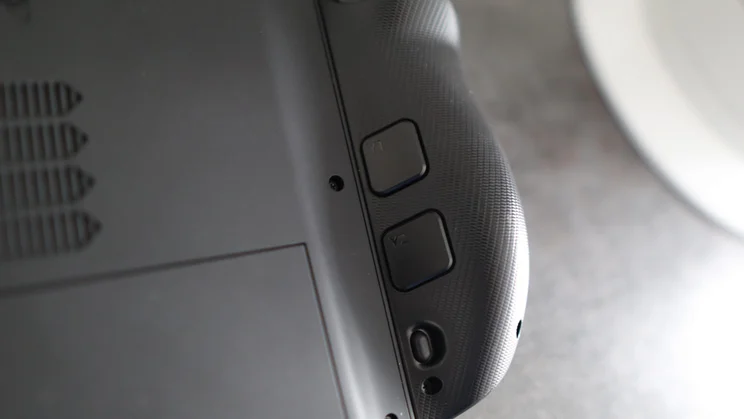 The buttons on the rear of the the Lenovo Legion Go 2 PC gaming handheld's left handgrip