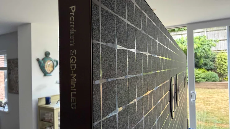 The Premium SQD Mini LED logo running down the side of the TCL X11L SQD Mini LED TV