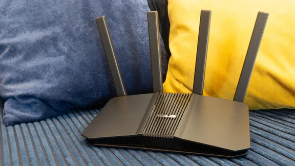 The front of the Asus RT-BE55 wireless router