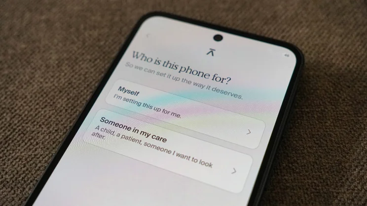 Balance Phone displaying set-up screen