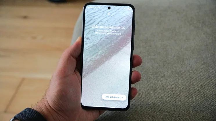 Balance Phone in hand, display on