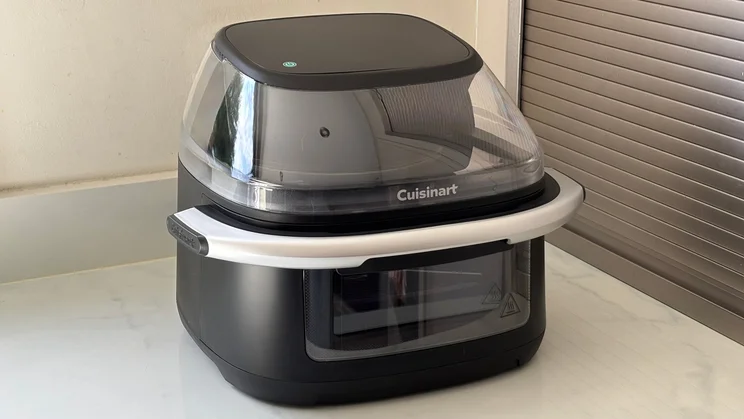 The Cuisinart Clearview 9-in-1 air fryer on a kitchen worktop