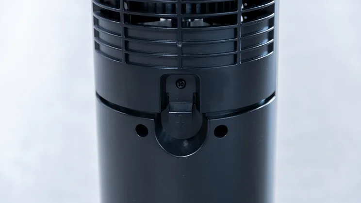 A closeup of the rear panelling of the Devola Platinum 38in DC Tower Fan