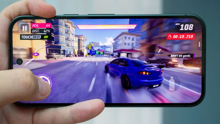 Google Pixel 11 displaying a mobile game