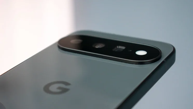 Angled view of the Google Pixel 11's camera bar