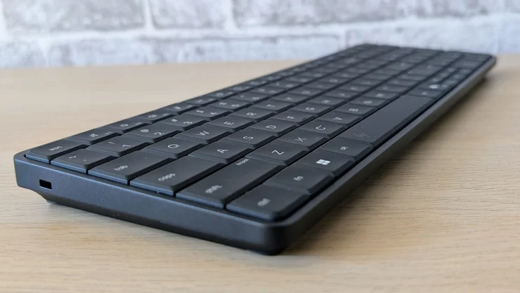 HP EliteBoard G1a review - angled shot of keyboard from left