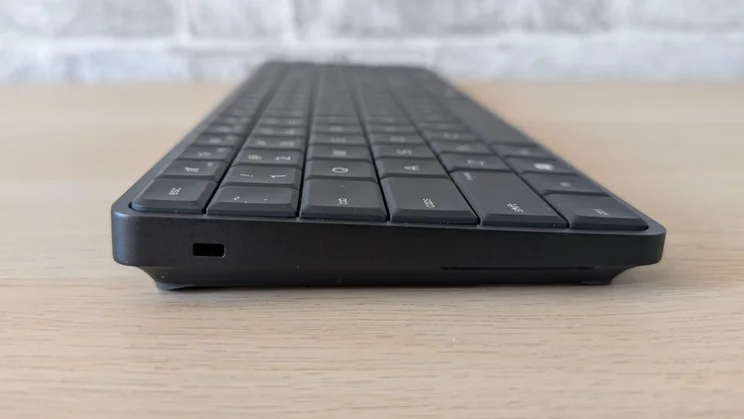HP EliteBoard G1a review - close-up of left edge of keyboard