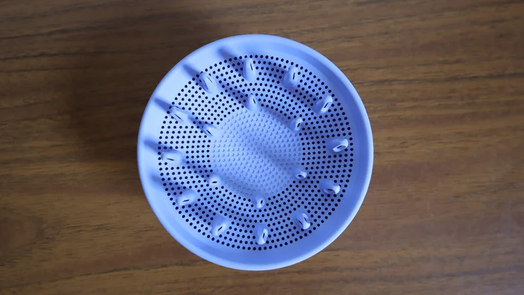 A bird's eye view of the Laifen Neo hair dryer's diffuser nozzle