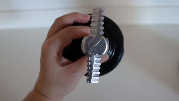 A bird's eye view of the Nutribullet Chill ice cream maker's blade