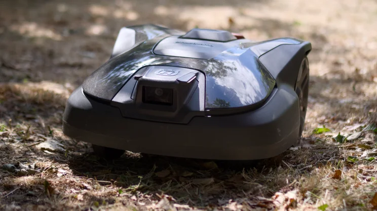 The Husqvarna Automower 308V pictured from the front