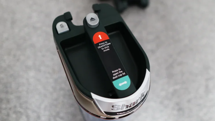 The top of the Shark PowerDetect Transformer's big dust bin