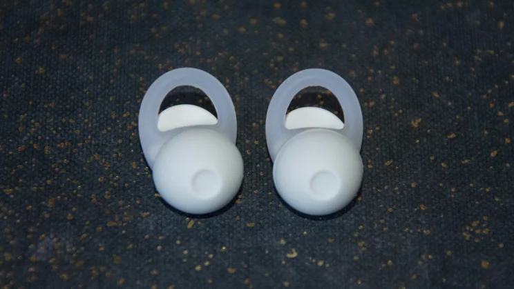 The Audio-Technica AT-ERP3 with their sealed eartips facing forward