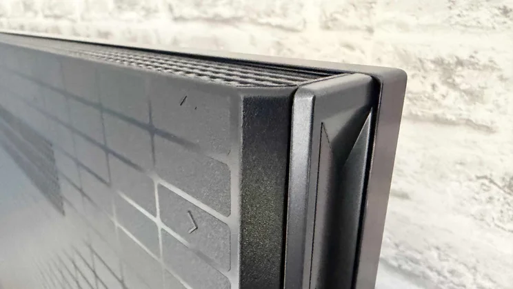 The top rear corner of the Hisense UR9S RGB Mini LED TV