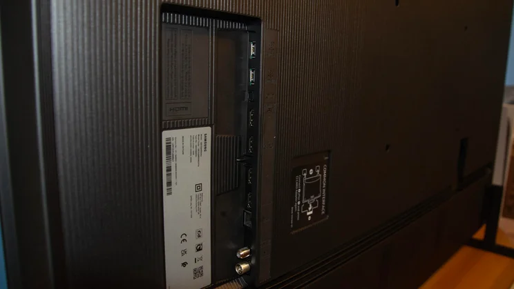The connections on the rear of the Samsung QN80H Mini LED TV