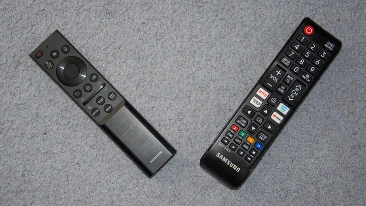 The two remote controls included with the Samsung QN80H Mini LED TV
