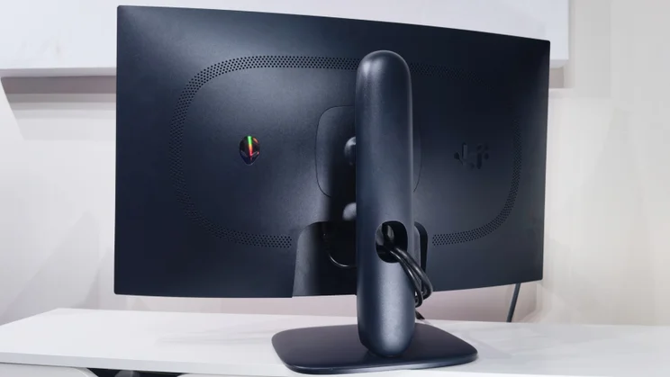 Alienware AW3226DM monitor pictured from the rear