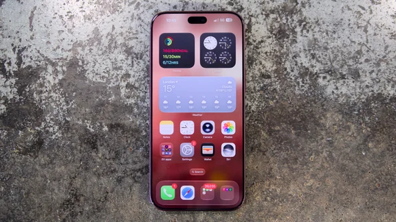 Apple iPhone 18 Pro Max straight up, shot on a concrete worktop