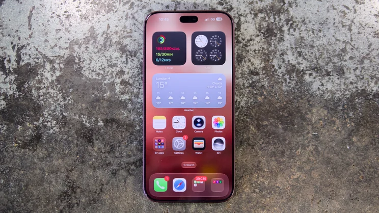 Apple iPhone 18 Pro Max straight up, shot on a concrete worktop