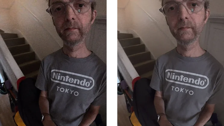 Before and after noise reduction - video frame from DJI Osmo 360 II