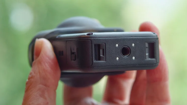 DJI Osmo 360 II pictured from the bottom edge