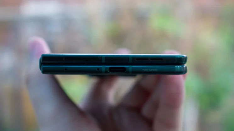Motorola Razr Fold folded, bottom view