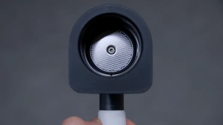 The Philips Baristina's portafilter, shot from above