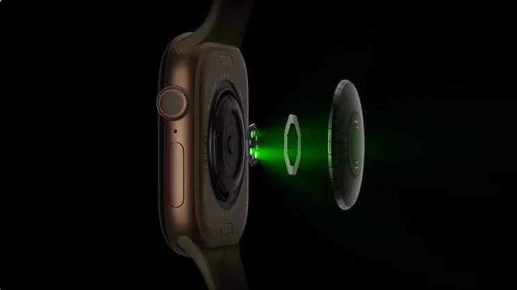 A render showing the new sensors built into the Apple Watch Series 12