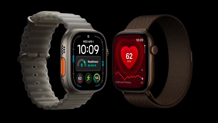 A render showing the new Apple Watch Ultra 4 and Apple Watch Series 12 next to each other