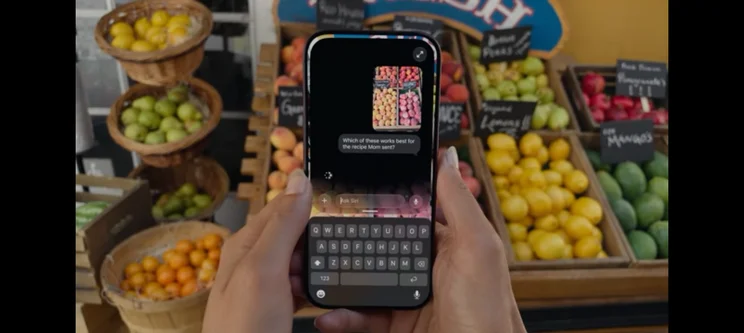 An image showing the new Siri AI in action