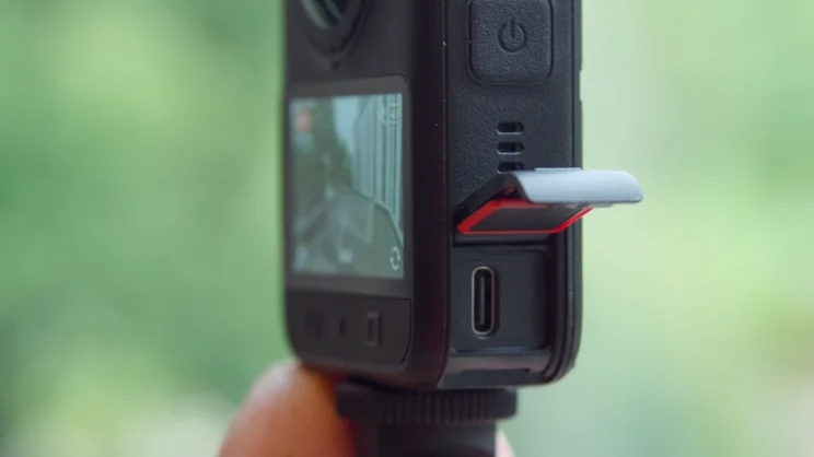 The DJI Osmo 360 II's USB-C port close up