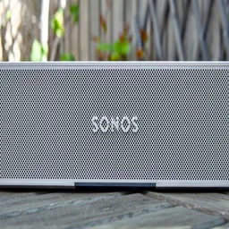 The Sonos Beam Ultra front grille and logo