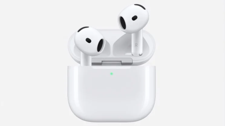 The new Apple AirPods 5 wireless earbuds with their charging case