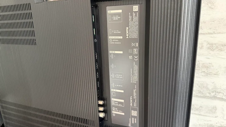 The connection ports on the rear of the Sony Bravia 9 II True RGB TV