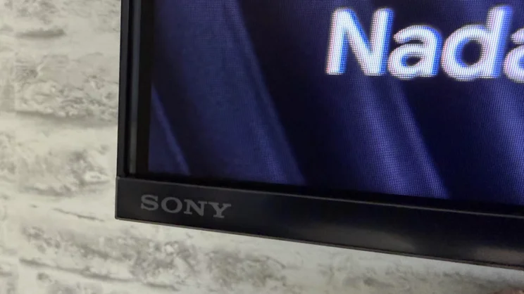 The bottom-left corner of the Sony Bravia 9 II True RGB TV's panel featuring the Sony logo