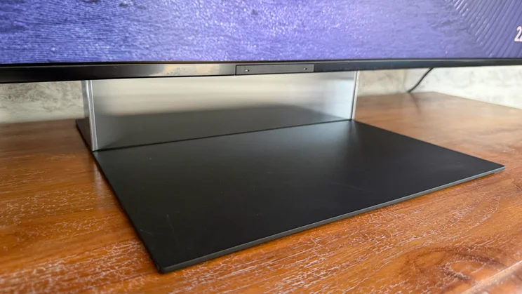 Angled view of the Sony Bravia 9 II True RGB TV's stand