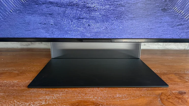 Front view of the Sony Bravia 9 II True RGB TV's stand