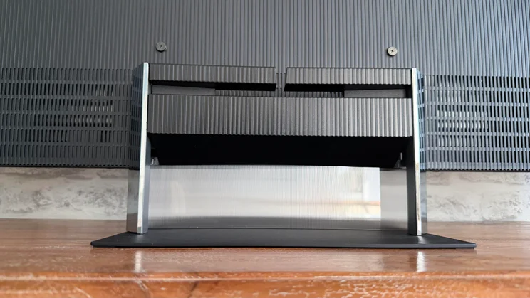 Rear view of the Sony Bravia 9 II True RGB TV's stand