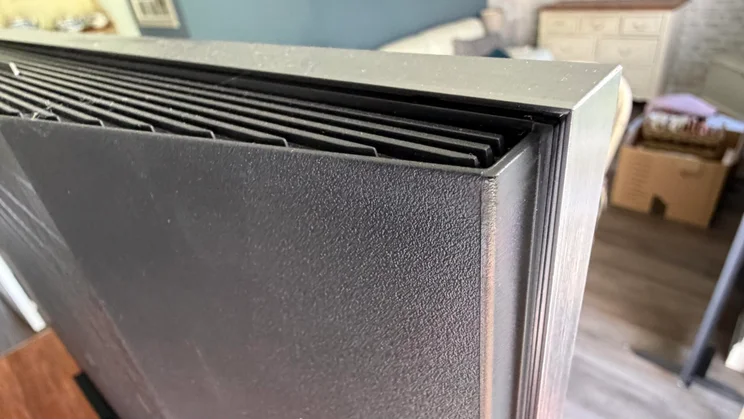 Rear view of the top corner of the TCL C8L SQD Mini LED TV