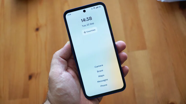 Fairphone 6 Plus in hand, front view