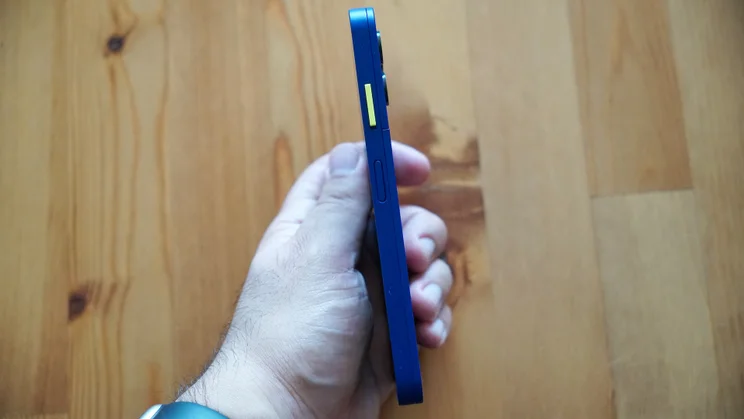 Fairphone 6 Plus in hand, left edge