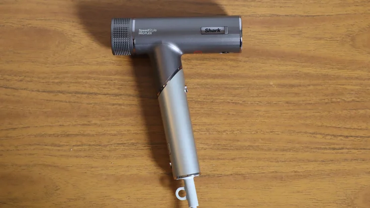 A bird's eye view of the Shark Speedstyle Pro Flex hair dryer on a table